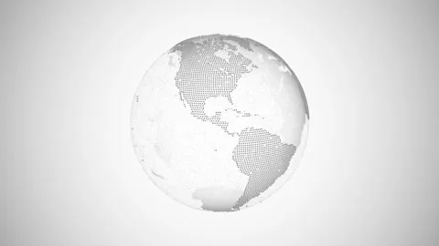 Digital rotating globe white background intro Stock Footage 205585416