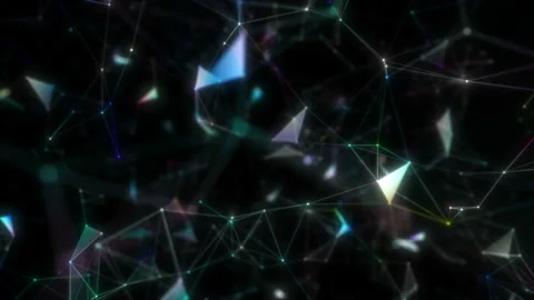 Digital rotating network. Multi-colored elements of the economic system.Seamless Stock Footage 110697682