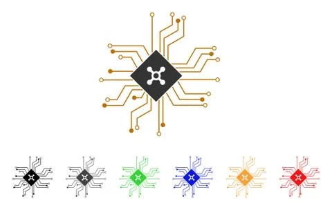 Digital Roulette Circuit Vector Icon 스톡 일러스트