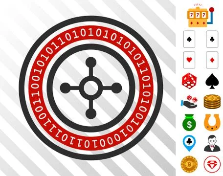 Digital Roulette Icon with Bonus Illustrazione stock