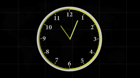 Digital round clock animated first spent time on black background motion gr.. Stock Footage 259765893