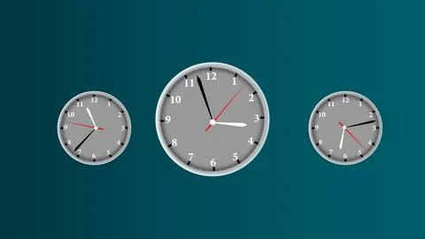 Digital round clock isolated first spent time on colorful illustration back.. Stock Illustration