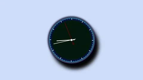 Digital round shape glowing wall clock 3d animation isolated on white backg.. Stock Footage 321737076