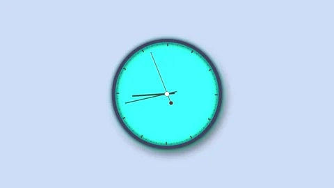 Digital round shape glowing wall clock 3d animation isolated on white backg.. Stock Footage 321737080