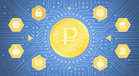 Digital Ruble Illustrazione stock