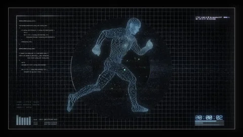Digital Runner Data Screen Video stock 263719464