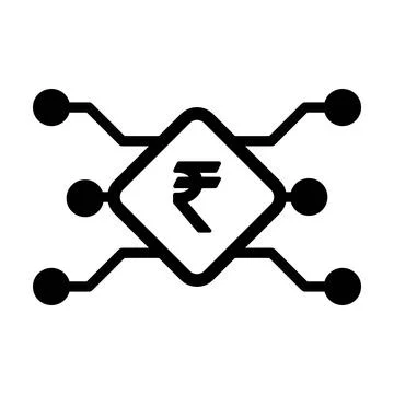 Digital rupee currency icon vector symbol and sign for digital transactions f Stock Illustration