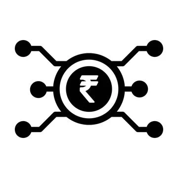Digital rupee icon vector currency symbol for digital transactions for asset Stock Illustration