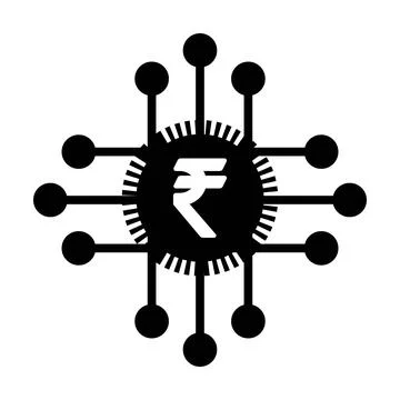 Digital rupee icon vector currency symbol for digital transactions  Stock Illustration
