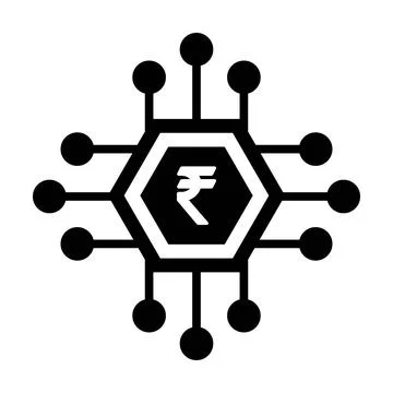 Digital rupee money icon vector currency symbol and sign for digital transaction Stock Illustration