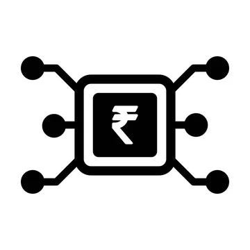 Digital rupee symbol icon vector currency sign for digital transactions  Stock Illustration
