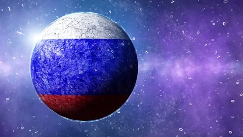Digital russian flag cyberspac Stock-Footage 333709884