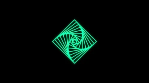 Digital sacred geometry portal motion design on black background. 4k video Stockbeeldmateriaal 340415043