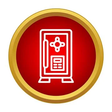 Digital safe box protecting valuables and money icon Stock Illustration