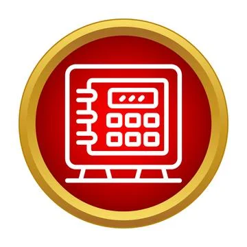 Digital safe icon representing business financial security Stock Illustration