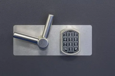 Digital safe lock code on a Safety box bank Stock-Fotos