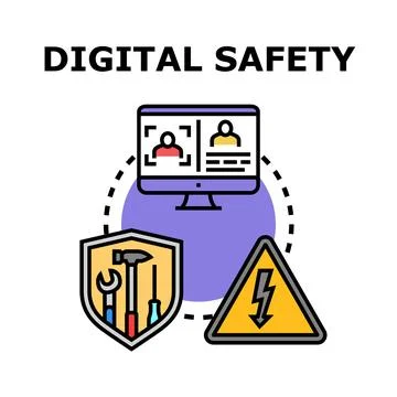 Digital safety concept for online data protection planning Stockillustratie