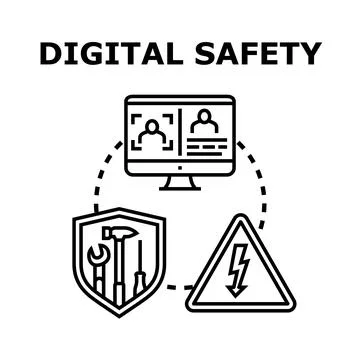 Digital safety concept for online data protection planning Stock Illustration