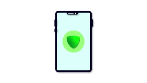 Digital safety motion graphic with green shield for smartphone app and cybe.. Stock Footage 313816151