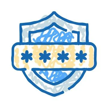 Digital safety shield protecting password and data privacy Illustrazione stock
