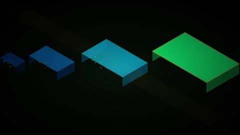 Digital Sales Funnel Business Process Animation with Isometric Blocks Vídeo Stock 334694751