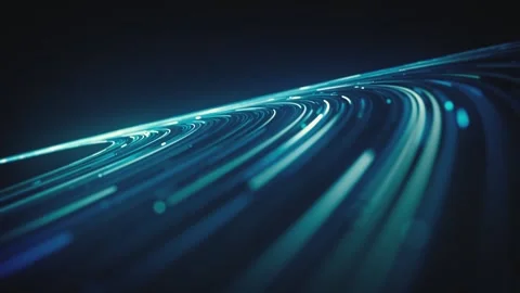 Digital Saturn's Rings Light Strings Background Stock Footage 335375947