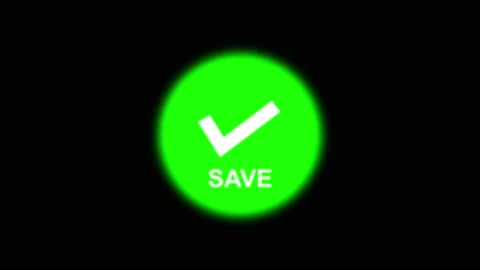 Digital save button with a check mark confirms data. Interactive save butto.. Stock Footage 337817364