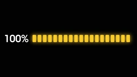Digital Scale Filled to 100 Percent, Yellow Glowing Percentage Bar Animation Stock-Footage 180506715