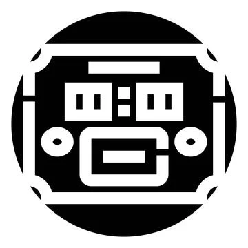 Digital scale measuring weight electronic balance icon Stock Illustration
