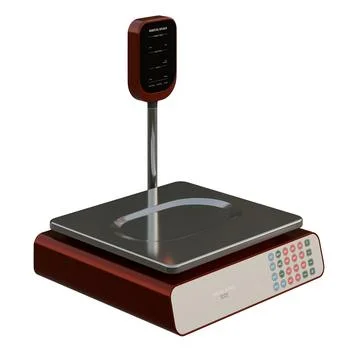Digital Scale With Pole Dislay Top Side View 3D Render Illustration Stock Illustration