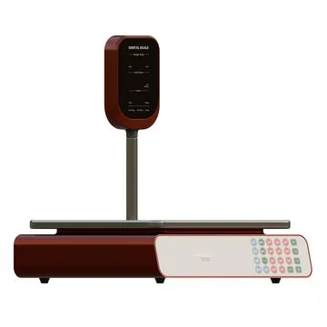 Digital Scale With Pole Display Side View 3D Render Illustration Illustrazione stock