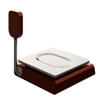 Digital Scale With Pole Display Top Back Side View 3D Render Illustration Stock Illustration