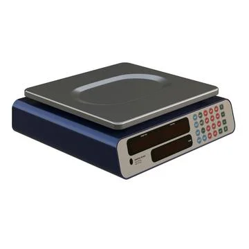 Digital Scale Top Side View 3D Render Illustration Stock Illustration
