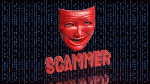 Digital Scammer Mask Hidden Inside Binary Code 3d render. Stock Illustration