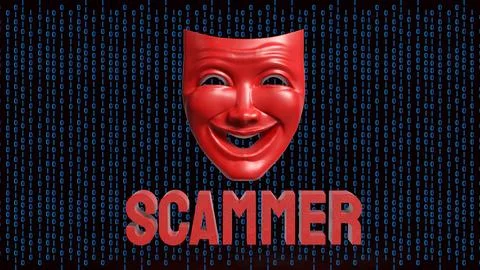 Digital Scammer Mask Hidden Inside Binary Code 3d render. Stock Illustration