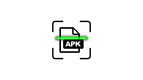 Digital scan of apk file icon with green laser animation for software secur.. Vídeo Stock 346498281