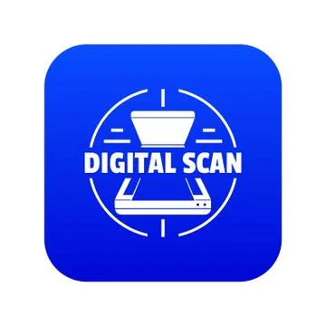 Digital scan icon blue vector Illustrazione stock