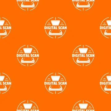 Digital scan pattern vector orange Stock Illustration