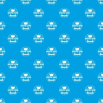 Digital scan pattern vector seamless blue Illustrazione stock