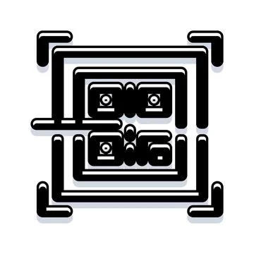 Digital scan technology identifying information with qr code Stock Illustration