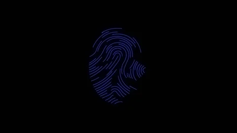 Digital scanning of fingerprint in security system, biometric scanner concept. Stock Footage 128914614