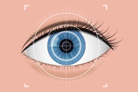 Digital scanning of the retina. Stock Illustration
