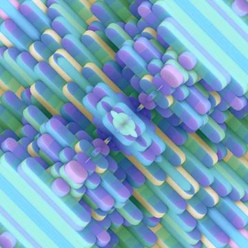 Digital scene with a symmetrical arrangement of rectangular shapes Stock Illustration