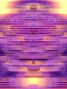 Digital scene with symmetrically arranged rounded columns. 3d rendering Stock Illustration