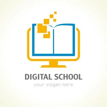 Digital school book logo Stock-Illustration