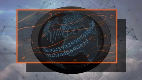 Digital school icons and math equations animate for a business-tech concept. Stock Footage 327784311