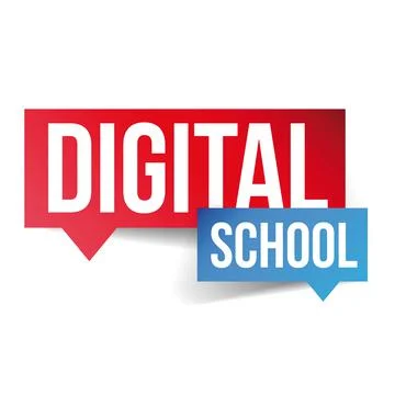 Digital School label vector Stock Illustration