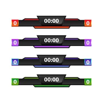 Digital score board template design collection Stock Illustration