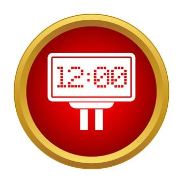Digital scoreboard showing match time icon Stock Illustration