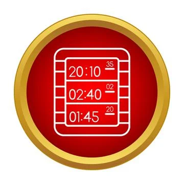 Digital scoreboard showing time countdown and racing results Stock Illustration
